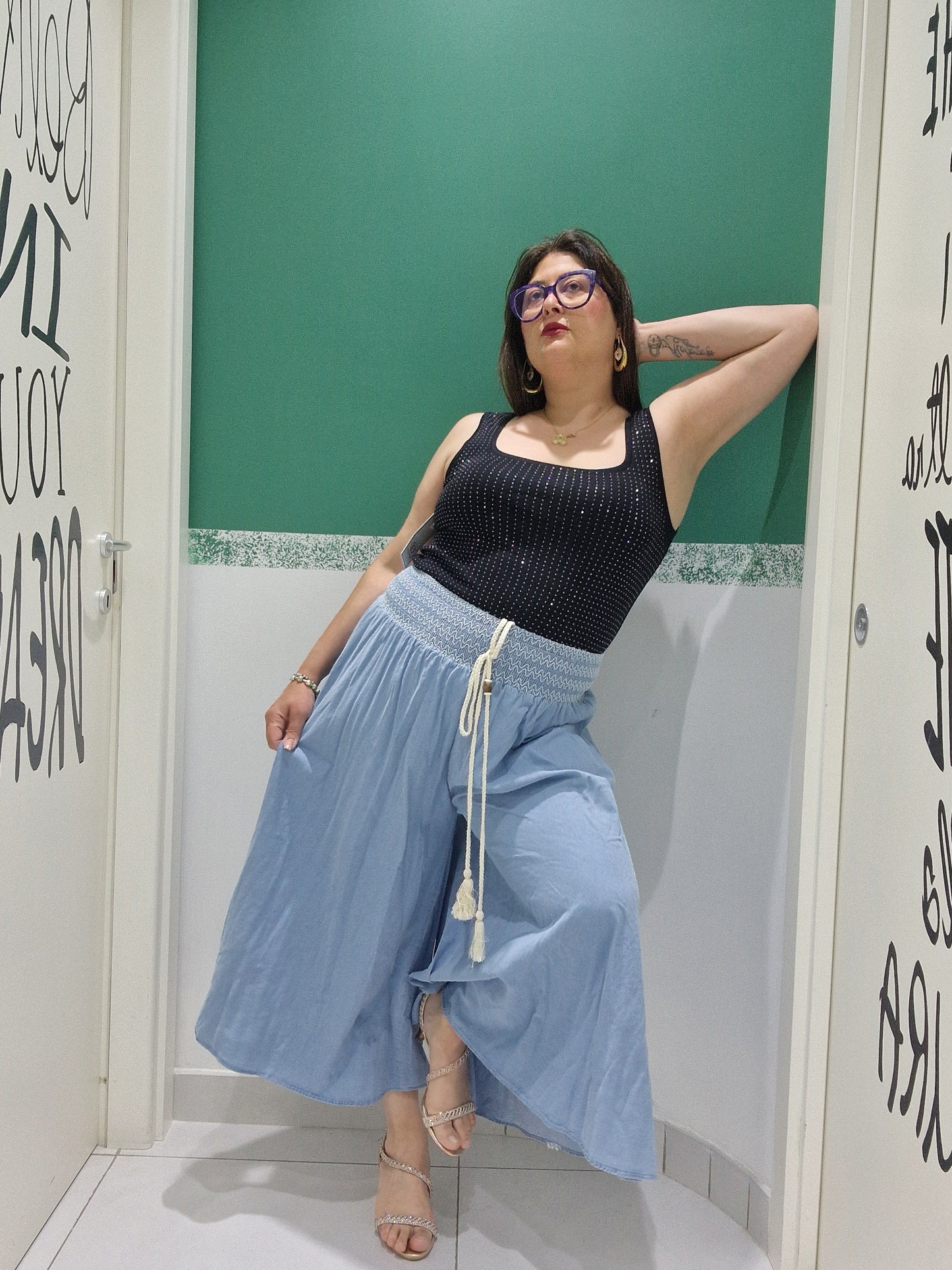 Pantagonna effetto jeans