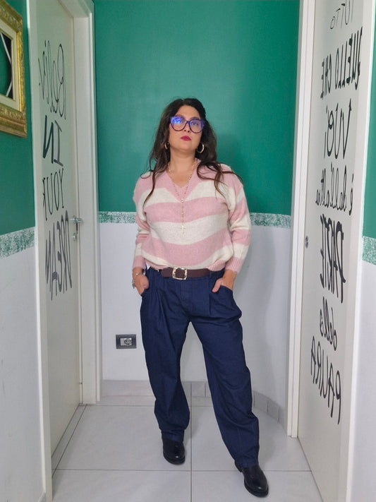 Maglia righe in lana