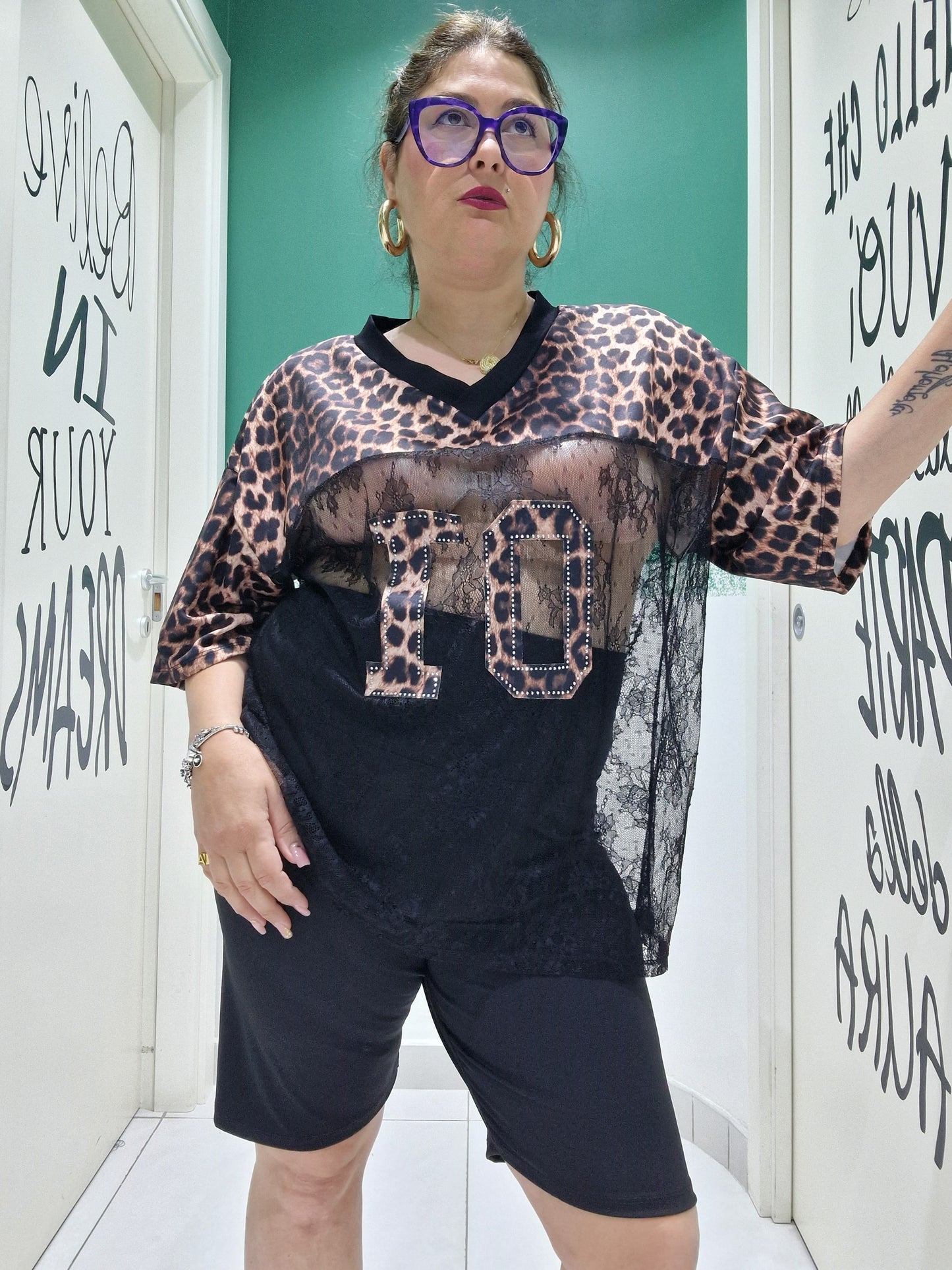 Shirt merletto e leopardo 01