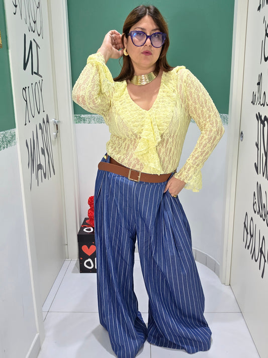 Maglia rouches trasparente