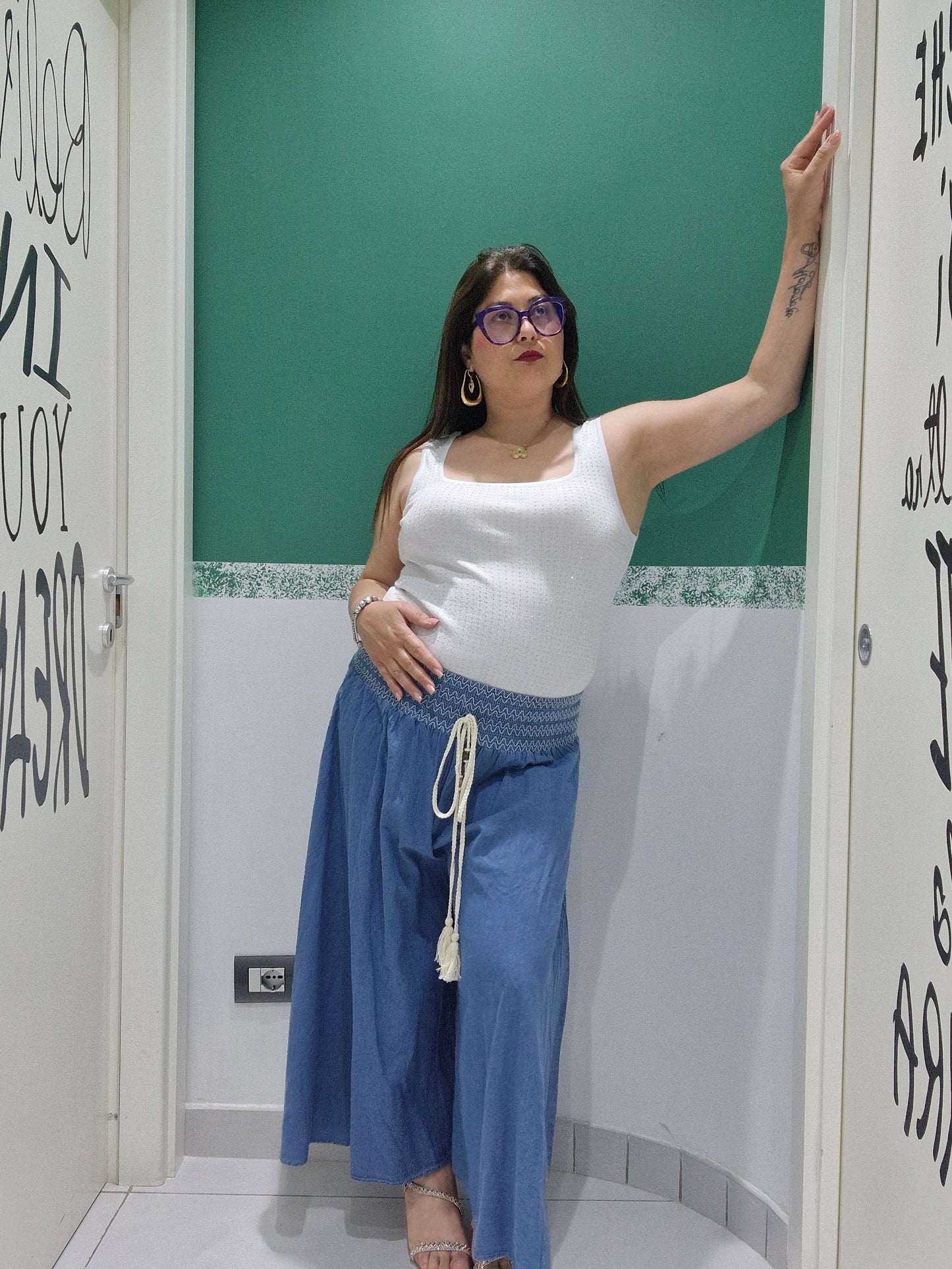 Pantagonna effetto jeans