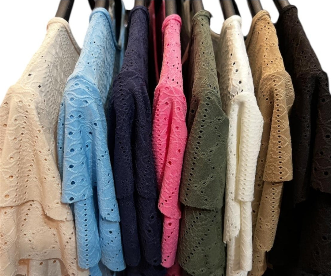 Maglia finto pizzo san gallo a campana