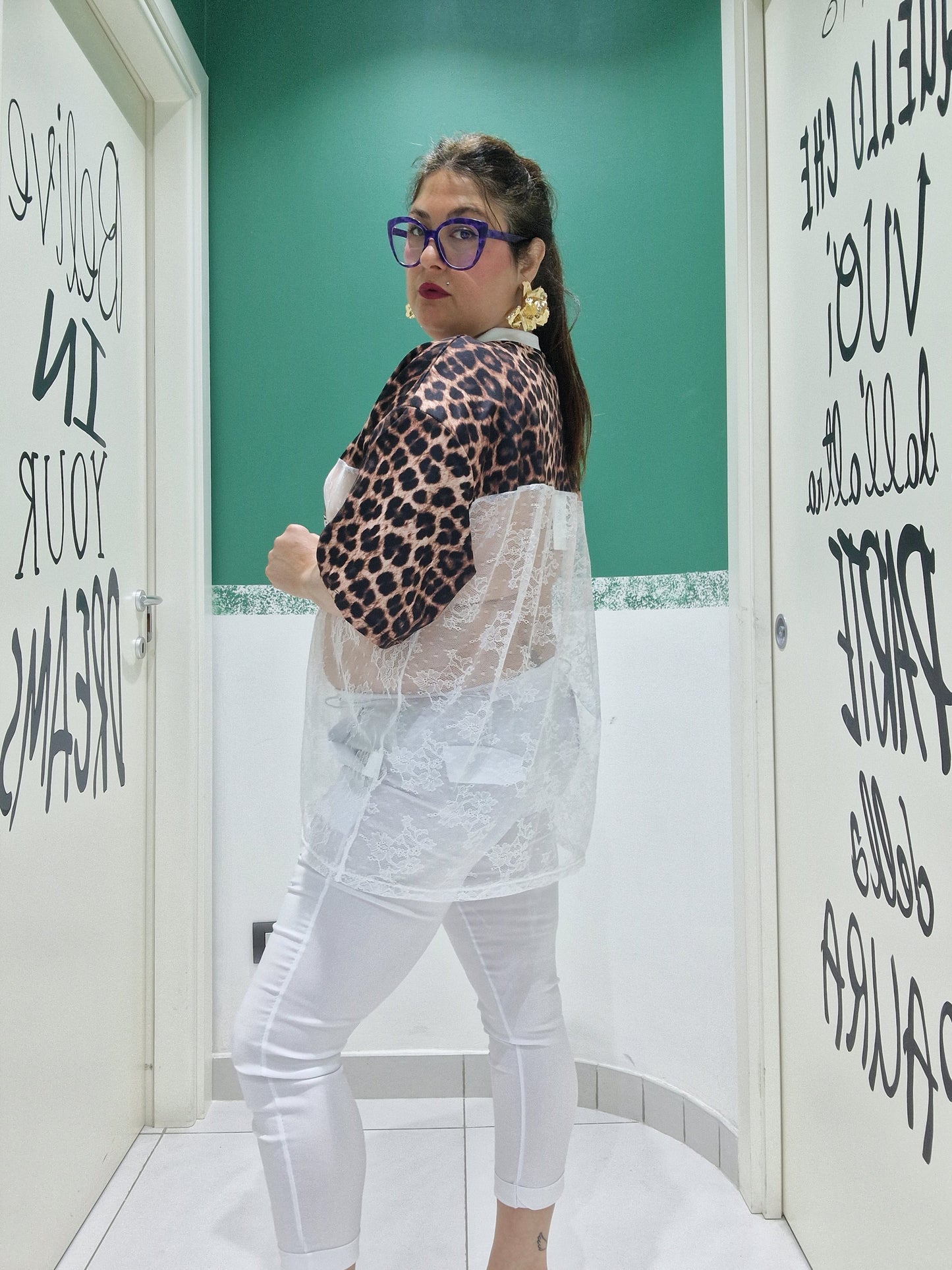 Shirt merletto e leopardo 01