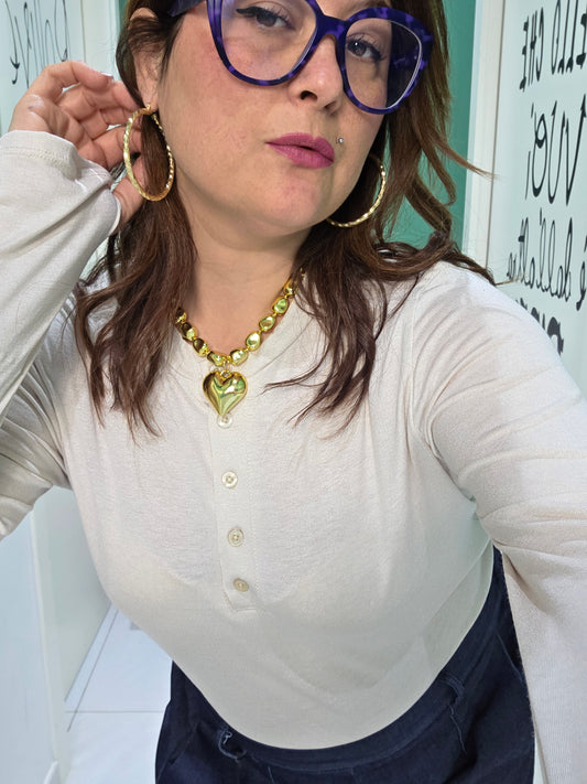 Collana cuore bombata