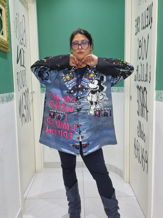 Giacca topolino effetto jeans