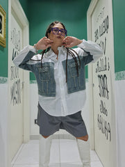 Camicia diamantini corpetto fake