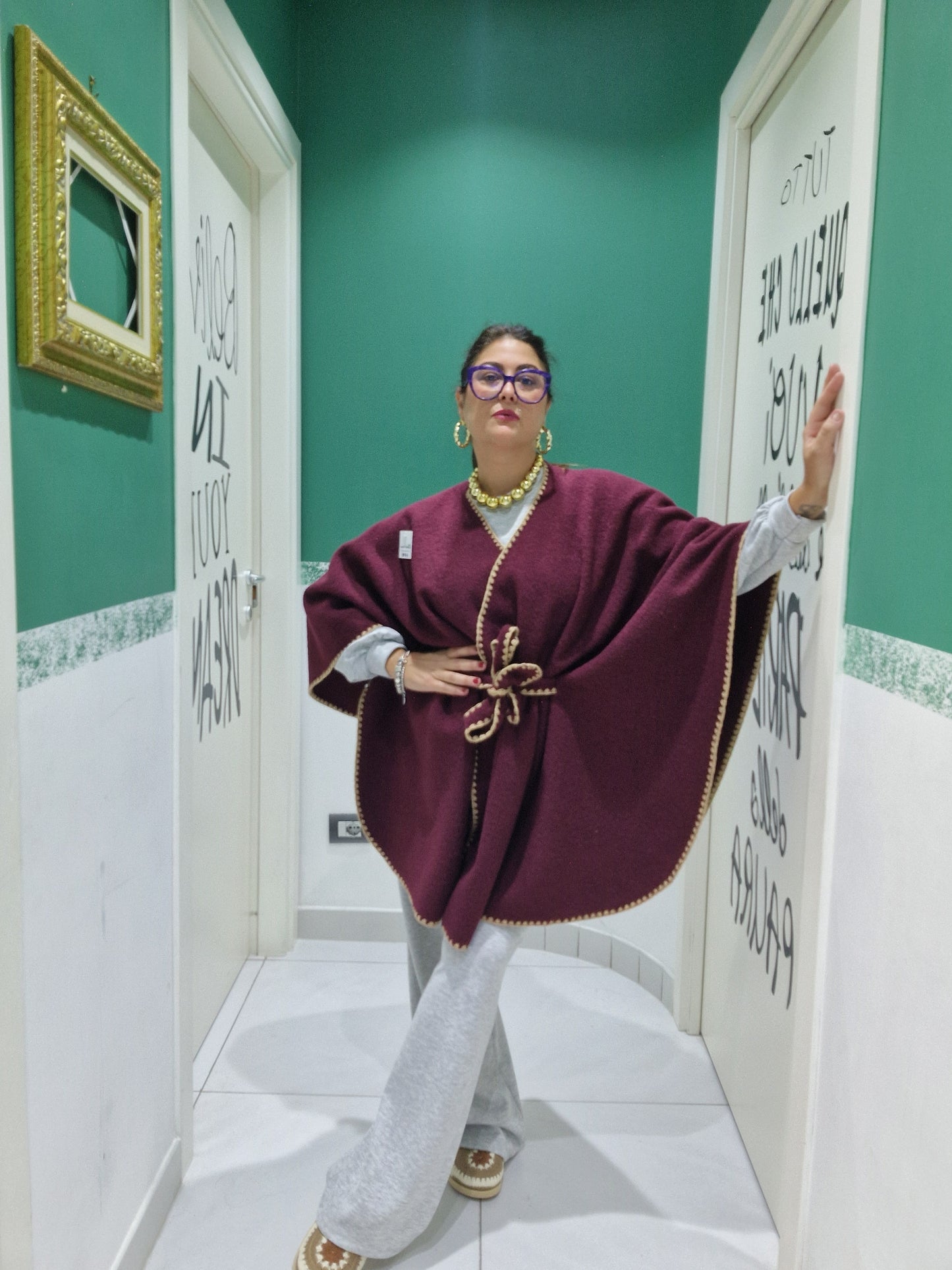 Poncho bouclè
