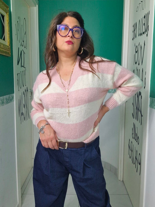 Maglia righe in lana