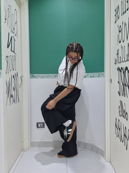 Pantalone bicolore oversize