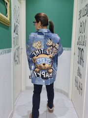 Giacca Orsetto effetto jeans