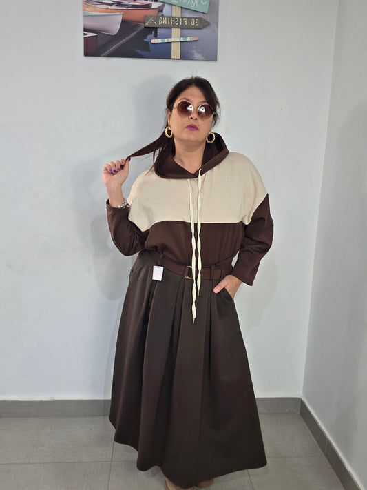 Felpa bicolore felpata