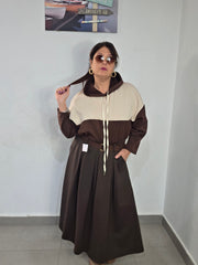 Felpa bicolore felpata