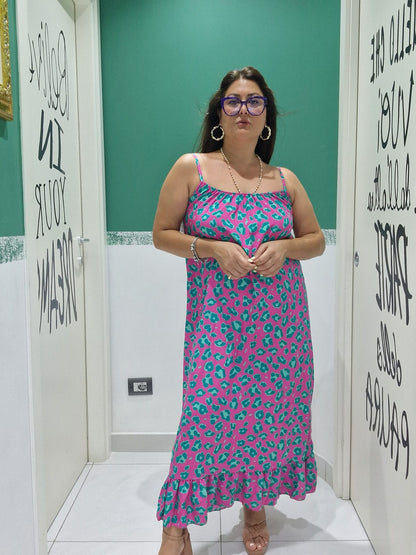 Abito leopardato in cotone