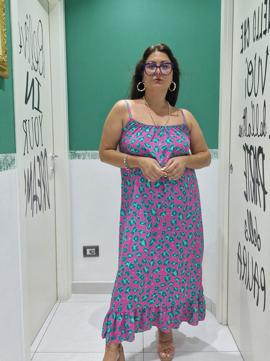 Abito leopardato in cotone