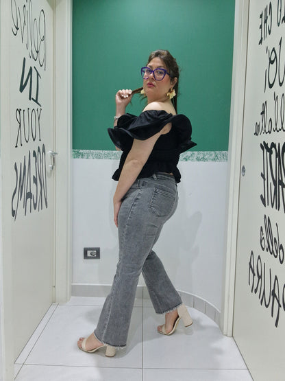 Jeans zampetta grigio