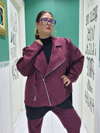 Chiodo brillantinato in tessuto