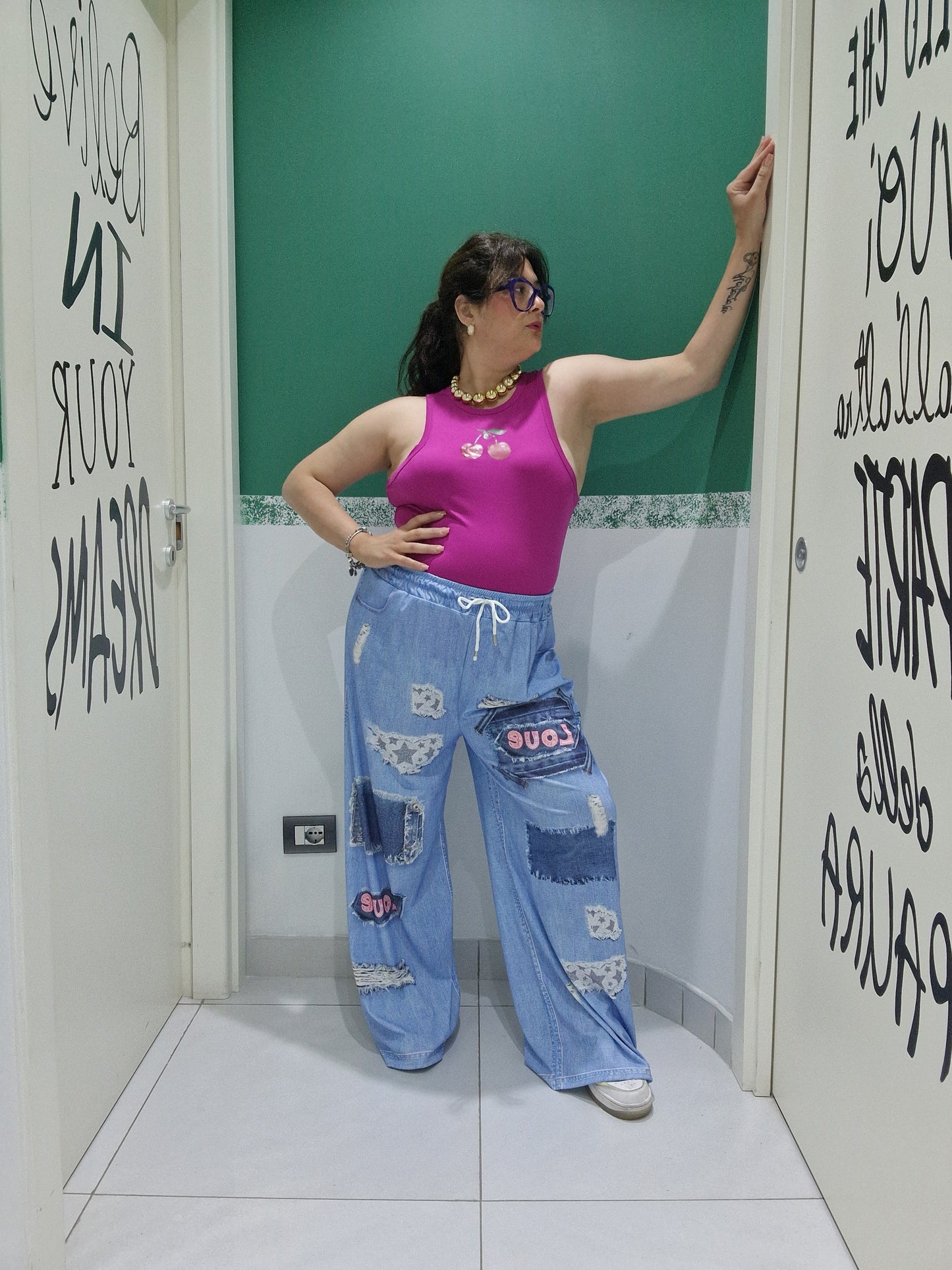 Top scollo America ciliegie