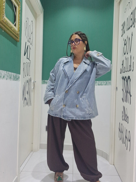 Giubbino doppiopetto in denim
