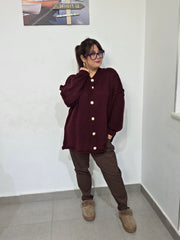 Cardigan cuciture esterne