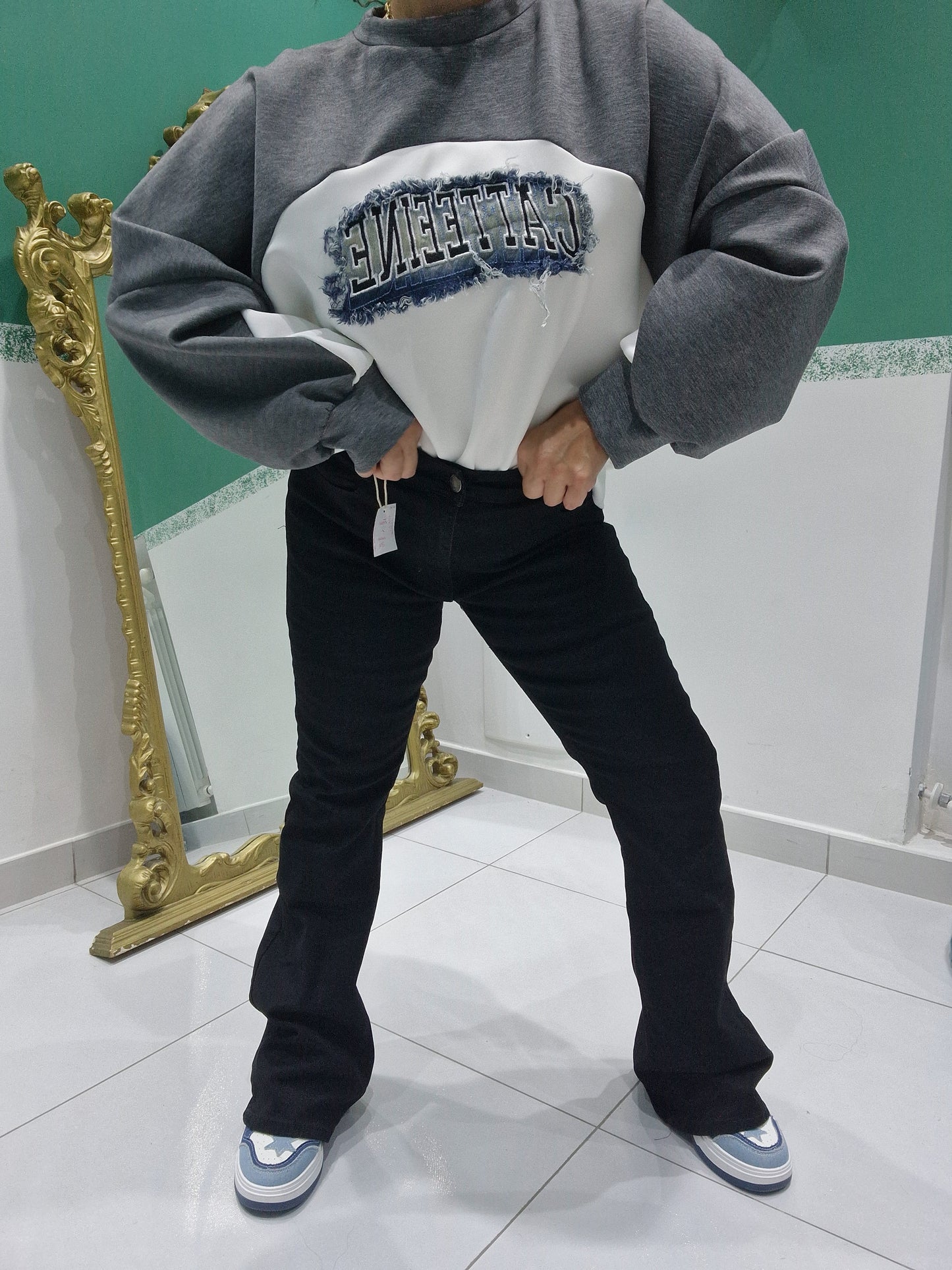 Jeans zampa nero Carolina
