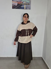 Felpa bicolore felpata