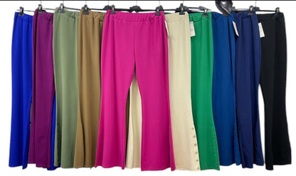 Pantalone zampa bottoni