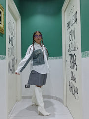 Camicia diamantini corpetto fake