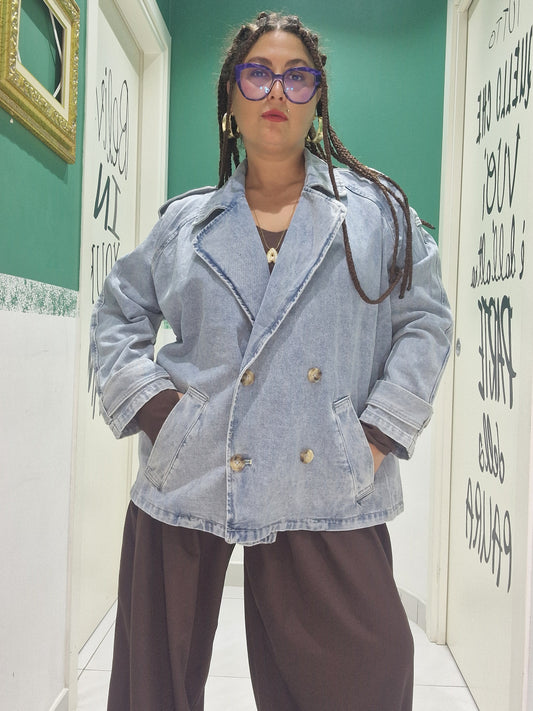 Giubbino doppiopetto in denim