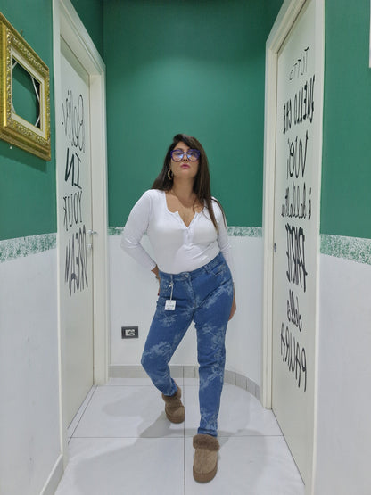 Jeans fiori skinny