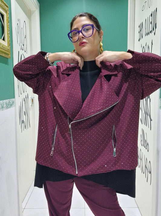 Chiodo brillantinato in tessuto