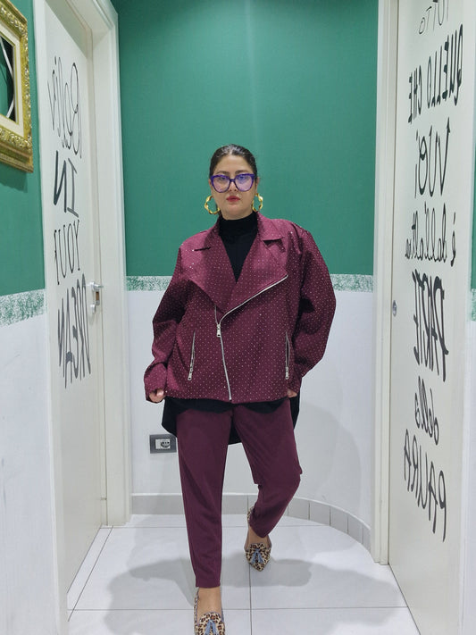 Chiodo brillantinato in tessuto