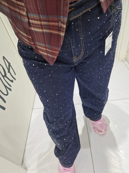 Jeans balloon brillantinato