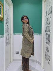 Trench in denim sabbiato