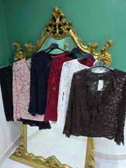 Maglia merletto con rouche