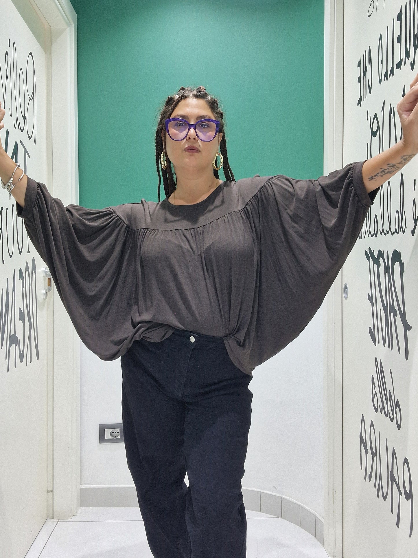 Maglia manica pipistrello