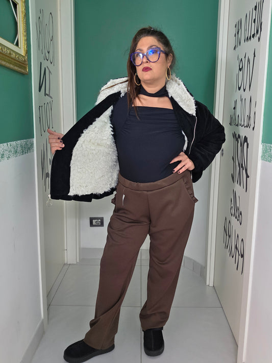 Giubbino Nicola in ecovelluto con pelliccia