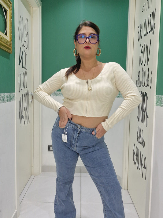 Maglia croop con zip