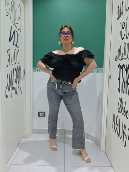 Jeans zampetta grigio