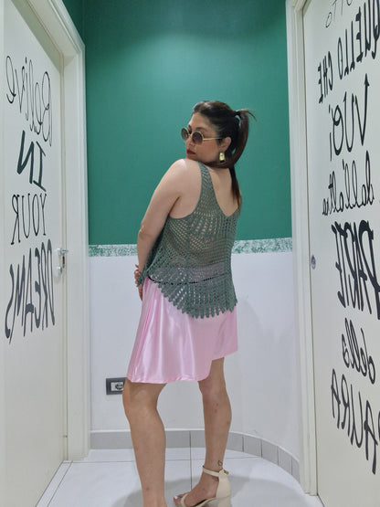 Pantaloncino simil raso