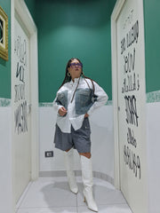 Camicia diamantini corpetto fake