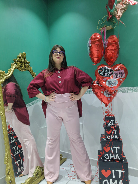 Pantalone zampa super vita alta