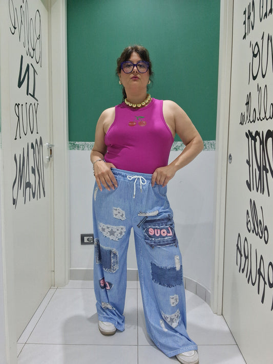 Top scollo America ciliegie