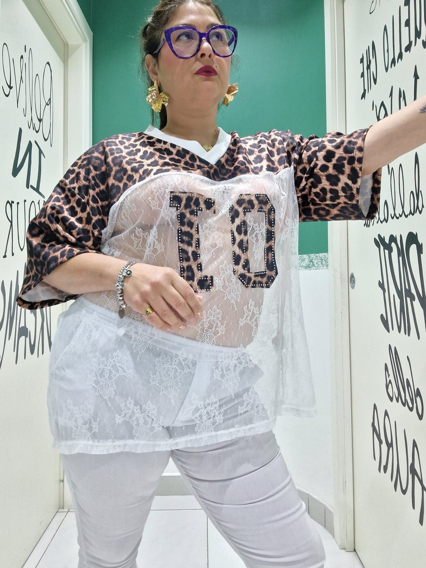 Shirt merletto e leopardo 01