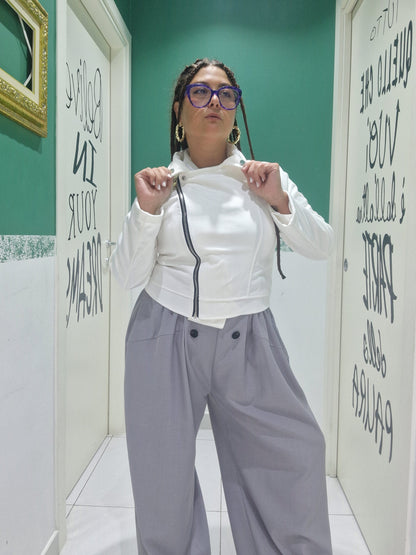 Chiodo in simil camoscio