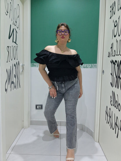 Jeans zampetta grigio